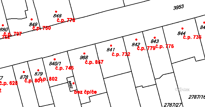 Lipník nad Bečvou I-Město 732, Lipník nad Bečvou na parcele st. 841 v KÚ Lipník nad Bečvou, Katastrální mapa