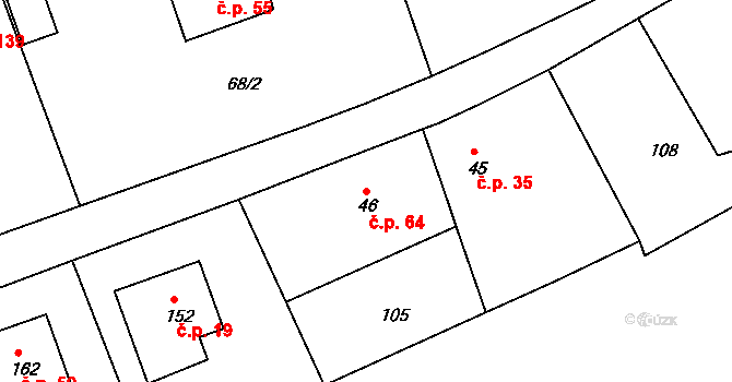 Žernov 64 na parcele st. 46 v KÚ Žernov u České Skalice, Katastrální mapa