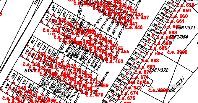 Jihlava 463 na parcele st. 5661/131 v KÚ Jihlava, Katastrální mapa