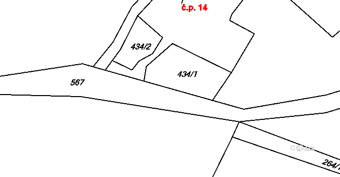 Morcinov 14, Lomnice nad Popelkou na parcele st. 1 v KÚ Košov, Katastrální mapa