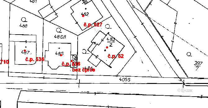 Poděbrady II 52, Poděbrady na parcele st. 483/2 v KÚ Poděbrady, Katastrální mapa