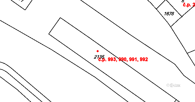 Strakonice I 990,991,992,993, Strakonice na parcele st. 2135 v KÚ Strakonice, Katastrální mapa