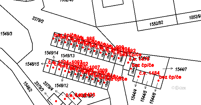 Pelhřimov 980,991 na parcele st. 1545/4 v KÚ Pelhřimov, Katastrální mapa