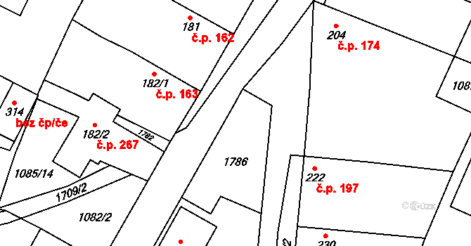 Čečelice 188 na parcele st. 216 v KÚ Čečelice, Katastrální mapa