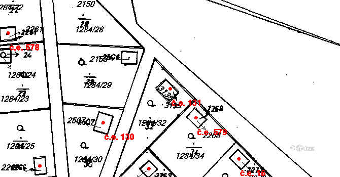 Úšovice 131, Mariánské Lázně na parcele st. 3135 v KÚ Úšovice, Katastrální mapa