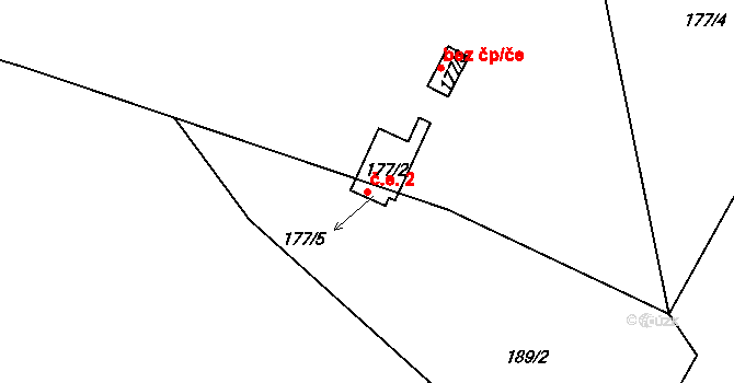 Termesivy 2, Havlíčkův Brod na parcele st. 177/2 v KÚ Termesivy, Katastrální mapa