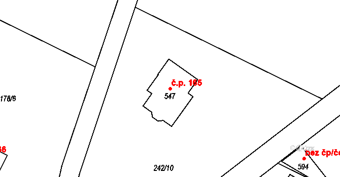 Maršovice 165 na parcele st. 547 v KÚ Maršovice u Jablonce nad Nisou, Katastrální mapa