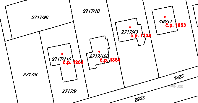 Kylešovice 1364, Opava na parcele st. 2717/120 v KÚ Kylešovice, Katastrální mapa