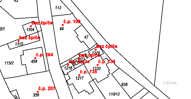 Osek 39152880 na parcele st. 1219 v KÚ Osek u Duchcova, Katastrální mapa