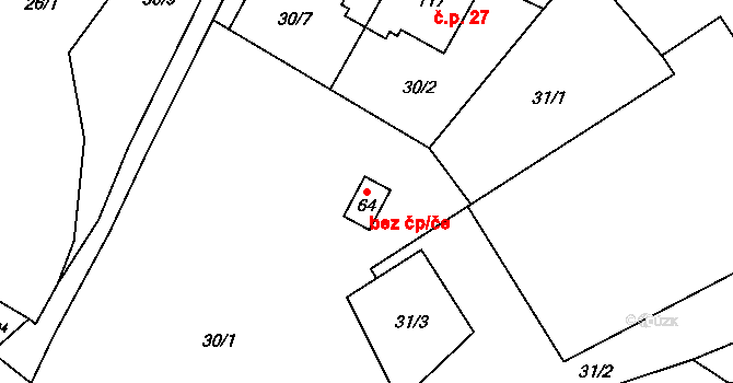 Roseč 41043880 na parcele st. 64 v KÚ Roseč, Katastrální mapa