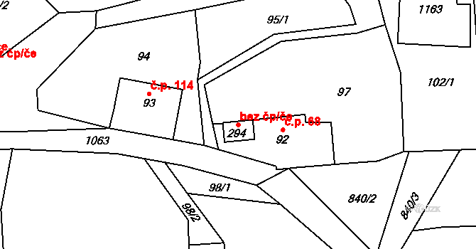 Libňatov 41454880 na parcele st. 294 v KÚ Libňatov, Katastrální mapa