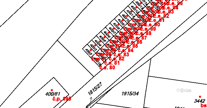 Vysokov 81 na parcele st. 400/20 v KÚ Vysokov, Katastrální mapa