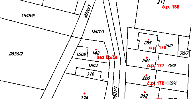 Lipník nad Bečvou 43838880 na parcele st. 142 v KÚ Loučka, Katastrální mapa