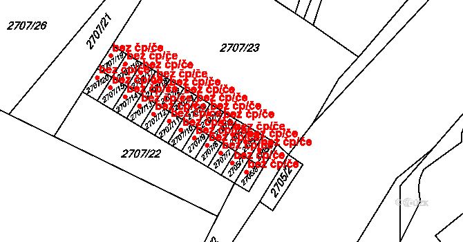 Tachov 44081880 na parcele st. 2707/6 v KÚ Tachov, Katastrální mapa