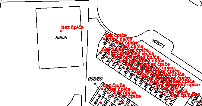 Karlovy Vary 45794880 na parcele st. 905/203 v KÚ Drahovice, Katastrální mapa