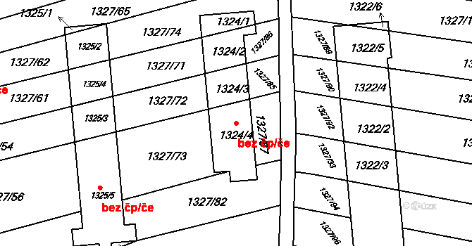 Kyjov 48091880 na parcele st. 1324/4 v KÚ Bohuslavice u Kyjova, Katastrální mapa