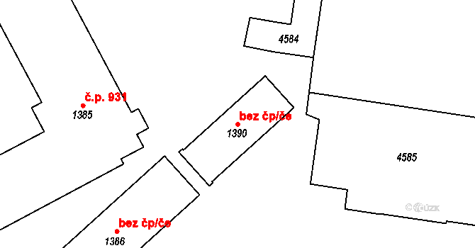 Horní Slavkov 49474880 na parcele st. 1390 v KÚ Horní Slavkov, Katastrální mapa