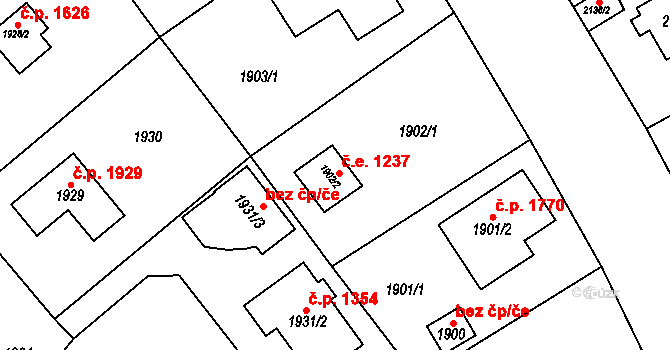 Černošice 1237 na parcele st. 1902/2 v KÚ Černošice, Katastrální mapa