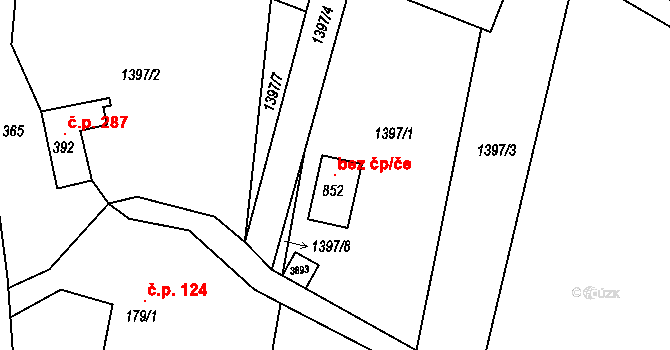 Vápenná 104506881 na parcele st. 852 v KÚ Vápenná, Katastrální mapa