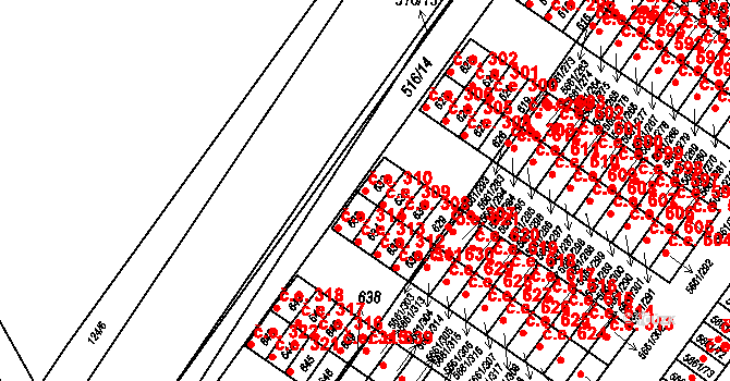 Pístov 310, Jihlava na parcele st. 632 v KÚ Pístov u Jihlavy, Katastrální mapa