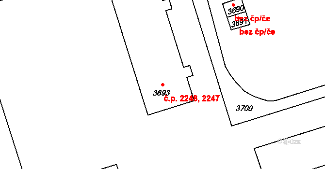 Kročehlavy 2247,2248, Kladno na parcele st. 3693 v KÚ Kročehlavy, Katastrální mapa