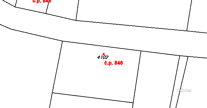 Frýdlant 846 na parcele st. 4102 v KÚ Frýdlant, Katastrální mapa