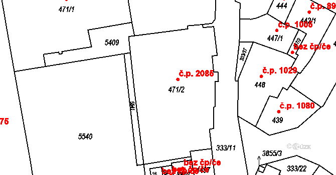 Břeclav 2085 na parcele st. 471/2 v KÚ Břeclav, Katastrální mapa