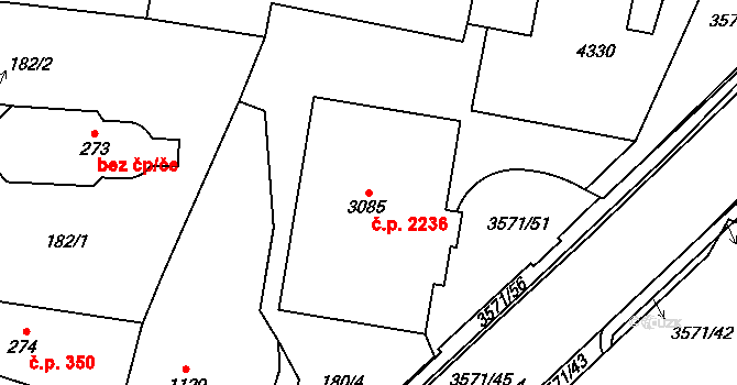 Dvůr Králové nad Labem 2236 na parcele st. 3085 v KÚ Dvůr Králové nad Labem, Katastrální mapa