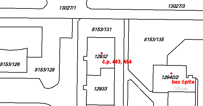Doudlevce 463,464, Plzeň na parcele st. 12932 v KÚ Plzeň, Katastrální mapa