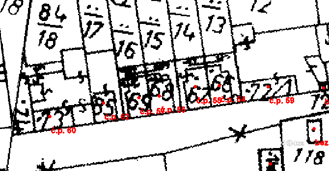 Jemníky 56 na parcele st. 68 v KÚ Jemníky, Katastrální mapa