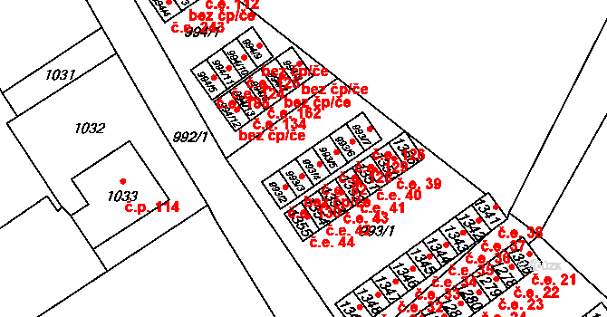 Zastávka 82 na parcele st. 993/4 v KÚ Zastávka, Katastrální mapa