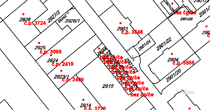 Chomutov 716 na parcele st. 2922 v KÚ Chomutov II, Katastrální mapa