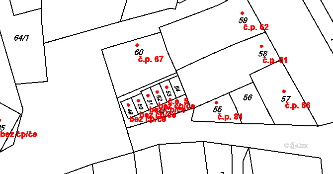 Marefy 5, Bučovice na parcele st. 53 v KÚ Marefy, Katastrální mapa