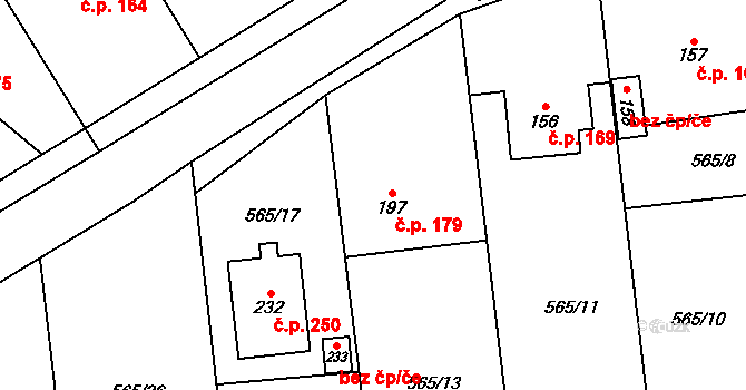 Štěpánov nad Svratkou 179 na parcele st. 197 v KÚ Štěpánov nad Svratkou, Katastrální mapa