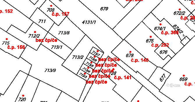 Jaroměř 40099881 na parcele st. 713/7 v KÚ Jaroměř, Katastrální mapa