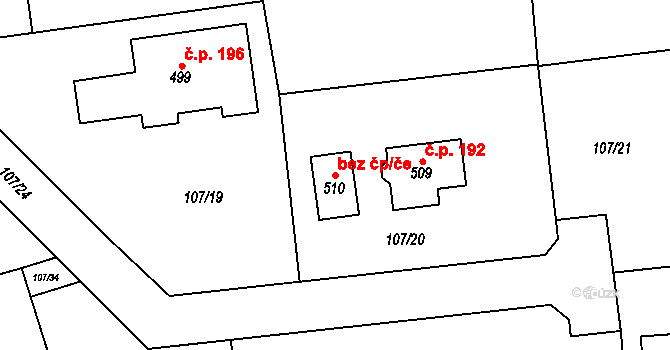 Libeř 40927881 na parcele st. 510 v KÚ Libeř, Katastrální mapa