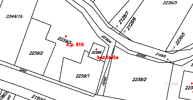 Třeboň 40988881 na parcele st. 2239/6 v KÚ Třeboň, Katastrální mapa