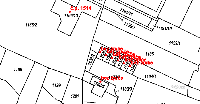 Kostelec nad Orlicí 41688881 na parcele st. 1134/7 v KÚ Kostelec nad Orlicí, Katastrální mapa