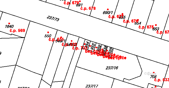 Přeštice 42012881 na parcele st. 954 v KÚ Přeštice, Katastrální mapa