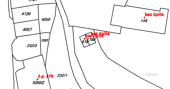Hranice 42197881 na parcele st. 919 v KÚ Hranice u Aše, Katastrální mapa