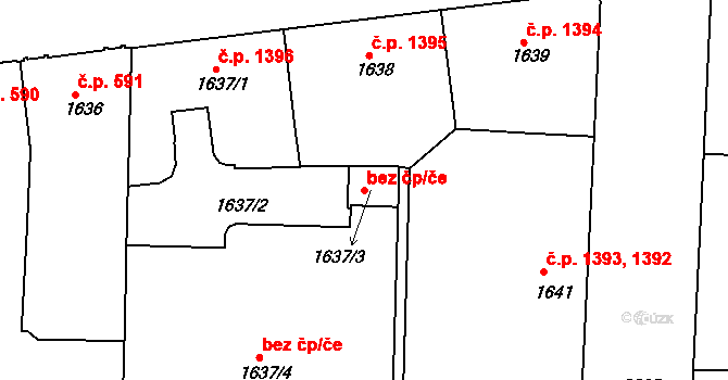 Praha 42848881 na parcele st. 1637/3 v KÚ Holešovice, Katastrální mapa