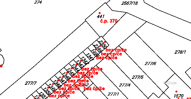 Pacov 42993881 na parcele st. 1496 v KÚ Pacov, Katastrální mapa