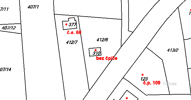 Neratovice 43010881 na parcele st. 310 v KÚ Mlékojedy u Neratovic, Katastrální mapa