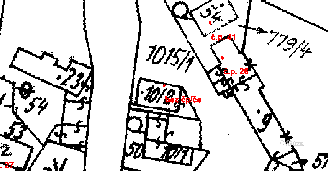 Mileč 47052881 na parcele st. 10/2 v KÚ Želvice, Katastrální mapa