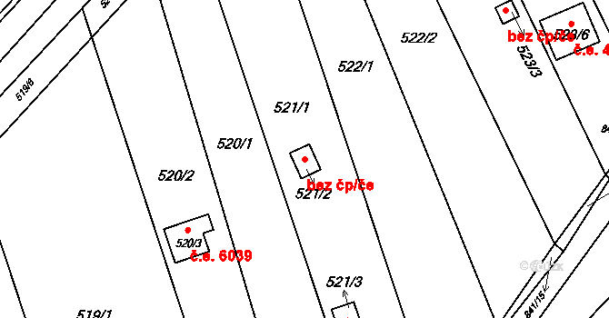Znojmo 47512881 na parcele st. 521/2 v KÚ Znojmo-Louka, Katastrální mapa
