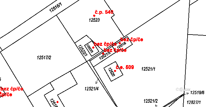 Plzeň 48192881 na parcele st. 12521/5 v KÚ Plzeň, Katastrální mapa