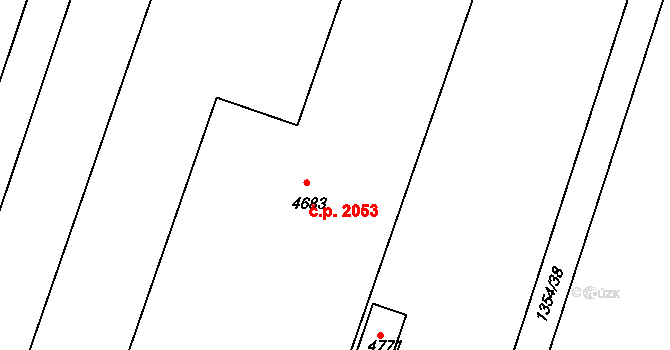 Čelákovice 2053 na parcele st. 4683 v KÚ Čelákovice, Katastrální mapa