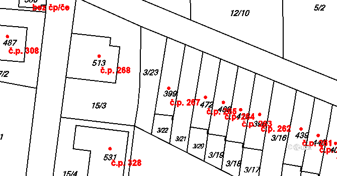 Malá Skalice 267, Česká Skalice na parcele st. 399 v KÚ Malá Skalice, Katastrální mapa
