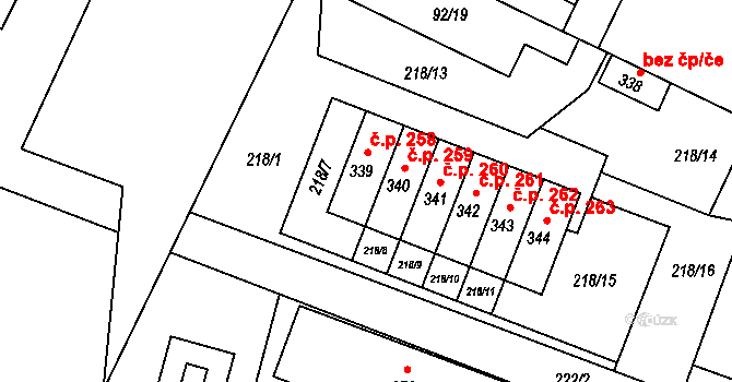 Sudkov 258 na parcele st. 339 v KÚ Sudkov, Katastrální mapa