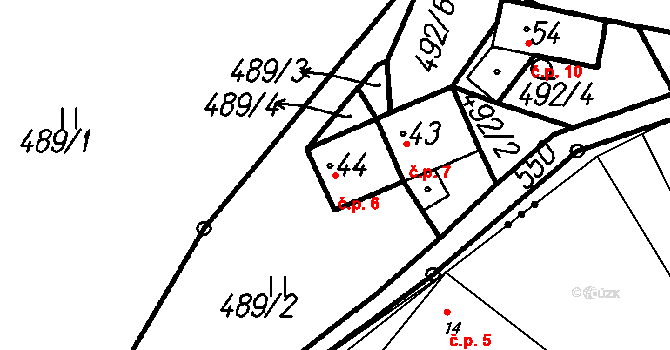 Škarez 2.díl 6, Šumavské Hoštice na parcele st. 44 v KÚ Šumavské Hoštice, Katastrální mapa
